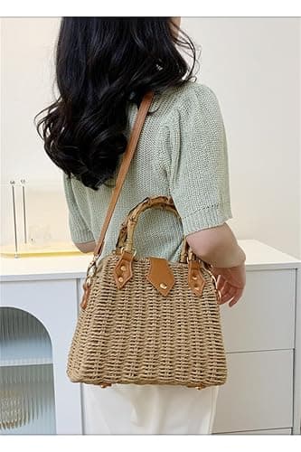 Cross Body Handbags for Women Straw Woven Beach Bag 2025 Summer Handmade Purses Wicker Rattan Bag Holiday thumbnail 5