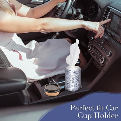 Car Tissue Holder,Facial Tissues Bulk,Travel Tissues, 4 Tubes Tissues with Lotion, Round Tissue Box for Car tissues Cylinder(200 Sheets,3-ply) thumbnail 5