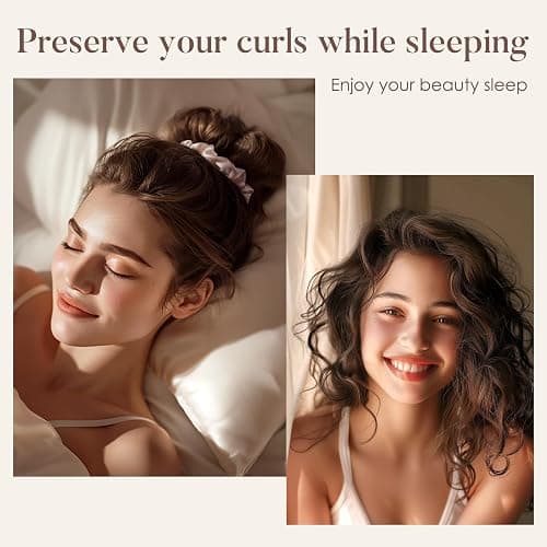 LULUSILK Silk Scrunchies for Hair Sleep, 100% Real Mulberry Silk, No Damage Hair Ties for Women and Girls, Black White and Lotus Pink, Pack of 3 thumbnail 3