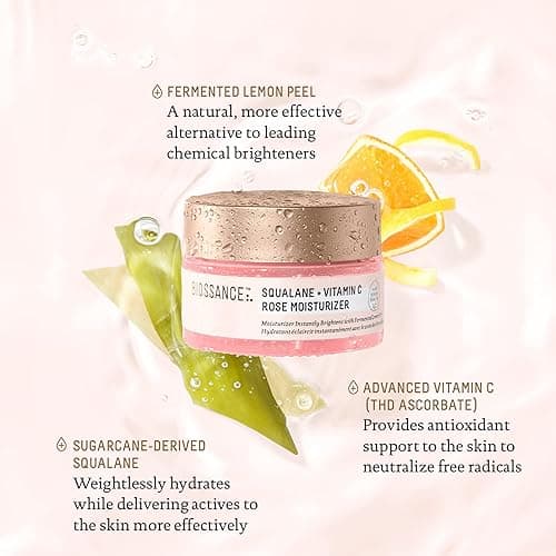 BIOSSANCE Squalane + Vitamin C Rose Face Moisturizer – Antioxidant-Rich Day/Night Face Lotion – Hydrates and Smooths Fine Lines – Even Skin Tone & Reduce Discoloration – For Radiant Skin, 1.69 Fl Oz thumbnail 8