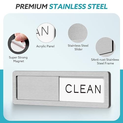 Rimaaiae Dishwasher Magnet Clean Dirty Sign, Strong Magnet Non-Scratch Clean Dirty Magnet for Dishwasher, Easy to Read & Slide thumbnail 6