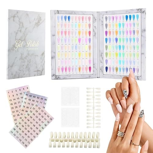YOSINXU 160 Nail Color Book with 240 Flase Tips & 1-200 Number Sticker Labels, Professional Nail Color Chart Display Book Sample for Nail-Gel-Polish thumbnail 8