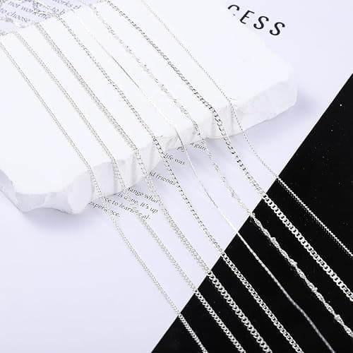HJZHII 8 Streifen Nagelkettchen, 3D-Nagelspitze Kunst Charms Schmuck Ornamente Maniküre-Dekorationen aus Metall für DIY Herstellung Punk Nägel Glitter Design(Silber) thumbnail 7