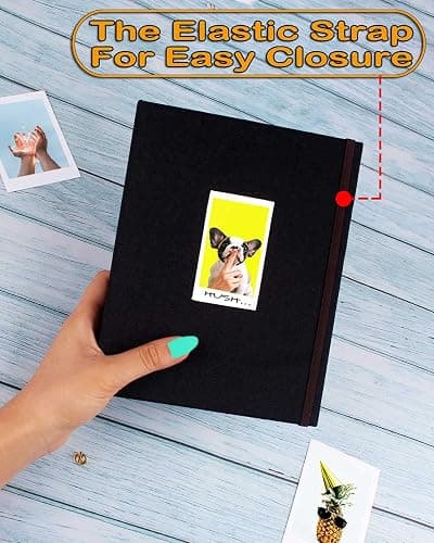 GPIRAL 2x3 Photo Album 208 Vertical Photos - Linen Front Window, Photo Album Compatible with Fujifilm Instax Mini Film 7s 8+ 9 11, Polaroid Snap/PIC 300, HP Sprocket, Zip Printer, Black thumbnail 4