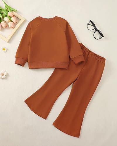 Mioglrie Toddler Girl Clothes 2T 3T 4T 5T 6T Girl Clothes 2Pcs Kids Sweatsuit Fall Winter Sweatshirt Little Clothing Set thumbnail 5
