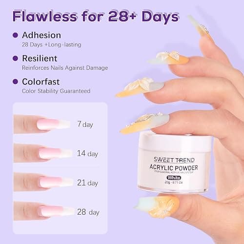 Beginners Nail Kit Acrylic Set: Professional Ultra-fine Acrylic Powder Kit with Everything - Starter Set with 600 Nail Tips Glitter Powder Nail Glue & Remover - Nail Art Supplies for DIY Home Salon thumbnail 4