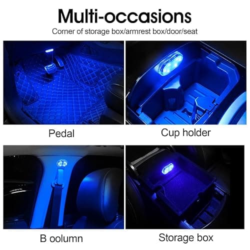 NEOVSUNY 4 Stück Auto Led Innenbeleuchtung, Magnetisch LED USB Touch Licht RGB 7 Farben Einstellbar Innenraum Ambientebeleuchtung für Auto Wiederaufladbaren Mobilen Touch Zubehör Innenraum Nachtlicht thumbnail 7