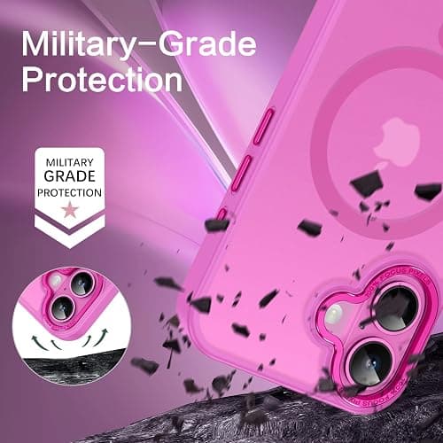 BENTOBEN Compatible with iPhone 16 Plus Case for Magnetic iPhone 16 Plus Phone Case [Compatible with Magsafe] Slim Translucent Matte Shockproof Bumper Drop Protection Girl Women Boy Cover, New Pink thumbnail 2
