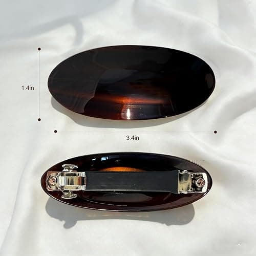 3PCS French Hair Barrettes for Women Large Acetate Ponytail Barrette Tortoise Shell Hair Barrettes Vintage No Slip Hair Accessories Gifts for Women Girls Thick Hair thumbnail 3