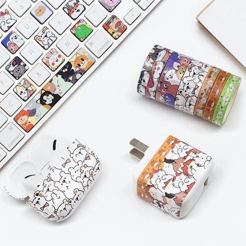 WAPETASHI Cute Washi Tape Set - 24 Rolls Kawaii Animals Gold Foil Decorative Masking Tape for Journaling, Scrapbooking, Kids DIY Crafts, Aesthetic Supplies, Planners, Bullet Journal thumbnail 4