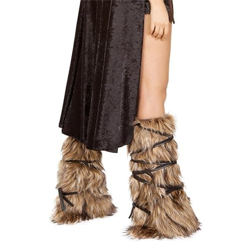 BXT Women 80s Fuzzy Leg Warmers Plush Straps Decoration Winter Long Socks Furry Ankle Warmers Boots Shoes Cuff Renaissance Christmas Xmas Halloween Cosplay Party Costume Accessories thumbnail 2