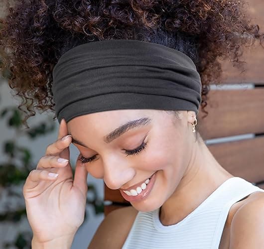 Huachi Wide Women's Headbands - Non-Slip Thick Fashion Boho Elastic Hair Bands for Workout, Running, and Working thumbnail 2