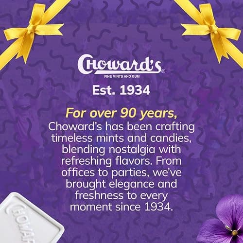 Choward's Violet Mints Candy | Bold Aromatic Flavor | Perfect for Snacks in Lunchboxes, Travel, Sharing, and Gifting | Nostalgic Vintage Candy | 6 Pack (15 Mints Per Package) thumbnail 3