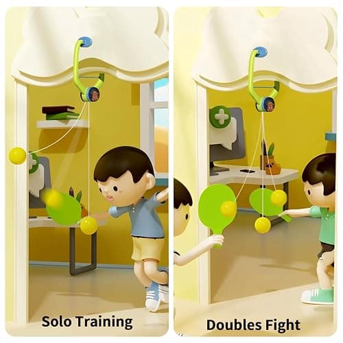 Door Table Tennis Game Over The Door，Hanging Table Tennis,Door Ping Pong Game，Adjustable Doorway Table Tennis, Portable Table Tennis Exerciser, Indoor Ball Games Unisex thumbnail 2