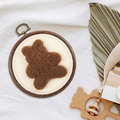 Chunful Felted Bear Nursery Wall Decor Cute Wall Art Decorative Artwork for Nursery Themes Bathroom Living Room Classroom Home Decoration thumbnail 2