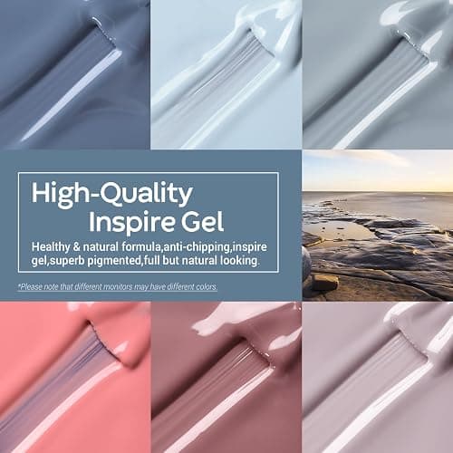 modelones Gel Nail Polish Set, 6 Colors Nude Pink Blue Red Gel Polish Set All Seasons Nail Art Soak Off DIY Home Salon Nail Gifts for Women Girls thumbnail 4