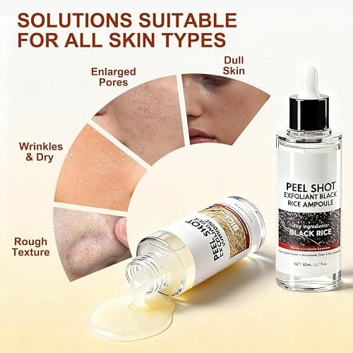 Peel Shot Glow Rice Ampoule Duo – White and Black Rice Exfoliating Ampoules, Pore Minimizing Gentle Peel, Deep Hydration - Christmas Gifts for All Skin thumbnail 6