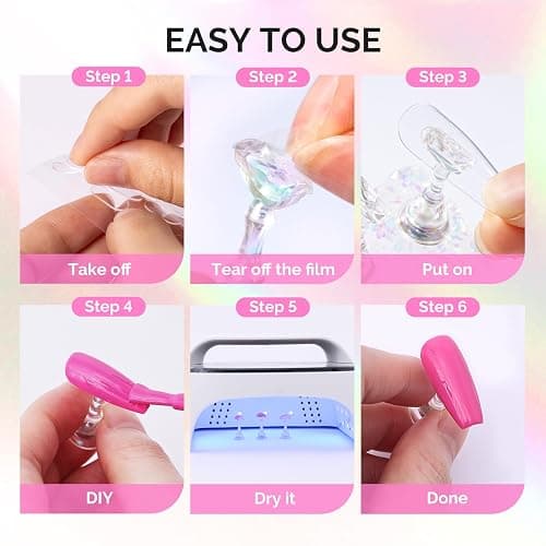 MelodySusie Nail Stand for Press Ons, 3 PCS Shiny Magnetic Bases Sets for Practice Painting Display with Brush Holder and 100 Pcs Reusable Double-Sided Tape for Home DIY Salon Supplies thumbnail 7