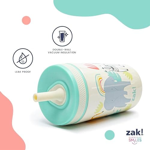 Zak Designs Sesame Street Kelso Toddler Cups For Travel or At Home, 12oz Vacuum Insulated Stainless Steel Sippy Cup With Leak-Proof Design is Perfect For Kids (Elmo) thumbnail 5