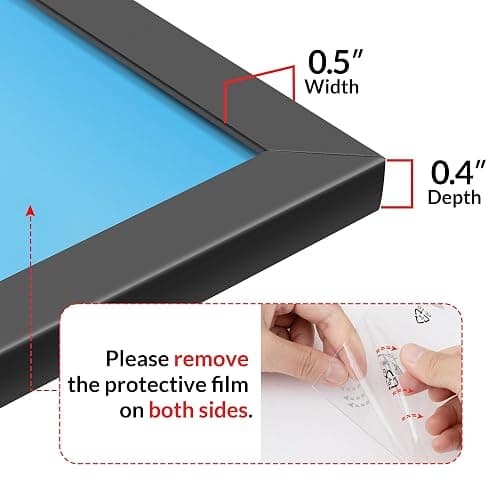 LaVie Home 11x14 Picture Frame for Wall Display, 11 x 14 Black Picture Frame with HD Plexiglas, 11 by 14 Poster Frame 1 Pack, Display Frame for Vertical or Horizontal, Classic Collection thumbnail 4