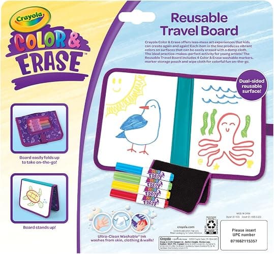 Crayola Color & Erase Drawing Board for Kids, Travel Coloring Kit, Drawing Toy, Toddler Coloring Set, Gift for Kids, 3+ thumbnail 7