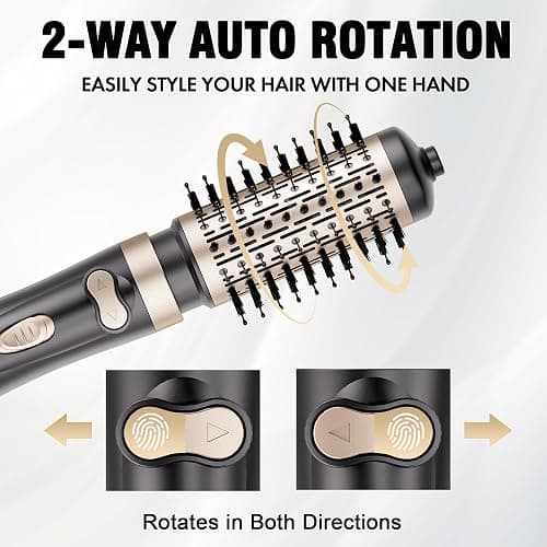 DAILYLIFE Rotating Hair Dryer Brush, Hot Air Brush, Spinning Blow Dryer Brush with 2 Brushes (1.5" & 2"), Ionic Generator thumbnail 2