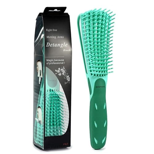 BESTOOL Detangling Brush for Black Natural Hair, Curly Hair Afro 3/4abc Texture - Faster and Easier Detangle Wet or Dry With No Pain (Green) - Image 1