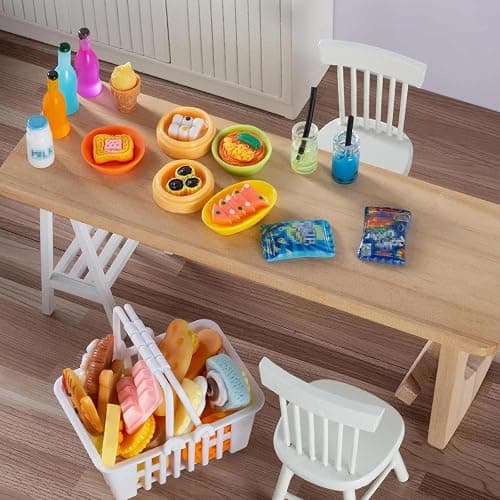 150Pcs Miniature Food Drinks Bottle Toys Mixed for Dollhouse Kitchen Accessories Mini Play Fake Resin Pretend Game Party Tableware 1/12 Doll House Bread Cake Models Micro thumbnail 5