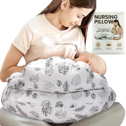 PILLANI Nursing Pillow for Breastfeeding, Breastfeeding Pillows for Mom Support & Baby Comfort, Removable Cotton Cover, w/Adjustable Waist Strap, Newborn Essentials Must Haves, Baby Registry Search - Image 1