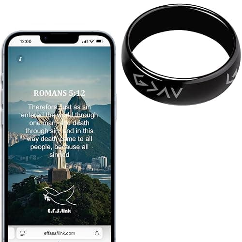 Effasaflink Daily Bible Verse Ring, Christian Devotional Ring, Works Like Daily Bible Verse Bracelet, Finger ring for Women Men Teens, Give you Inspiration and Strength Every Day - #9 - Image 1