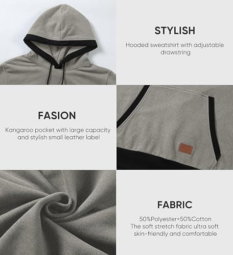 JMIERR Men's Cotton Casual Hoodies Sweatshirts Fashion Long Sleeve Drawstring Fleece Pullover Hoodie with Pockets thumbnail 6