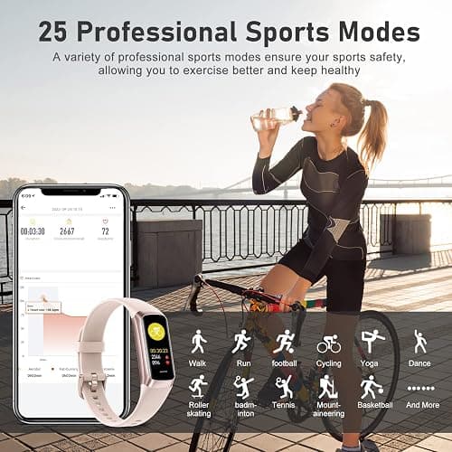 Fitness Tracker with Step Counter/Calories/Stopwatch, Activity Tracker, Health Tracker with Heart Rate Monitor, Sleep Tracker,1.10''AMOLED Touch Color Screen, Pedometer Watch for Women Men thumbnail 2