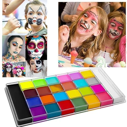 UNIFULL 26 Colors Professional Face Body Paint Kit, Oil Face & Body Paint Kit for Halloween,including 26 Colors Face Paint/Paint Stick/ Brushes/ Special Effects Sticker for Halloween/Fake Blood thumbnail 3