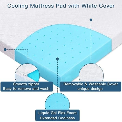Airensky Twin XL Mattress Topper, 3 Inch Gel Memory Foam Mattress Topper for College Dorm Ventilated Soft Mattress Pad Topper with Washable Cover for Pressure Relief Back Pain, CertiPUR-US Certified thumbnail 5