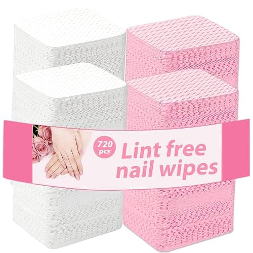BONXAXK 720Pcs Lint Free Nail Wipes, Polish Remover, No lint Absorbent Soft | Nail Supplies, Naile Glue Wipes, Pads Gel, Non-Woven, for Fingernail Polish Remover Eyelash Extensions Nail Atr - Image 1
