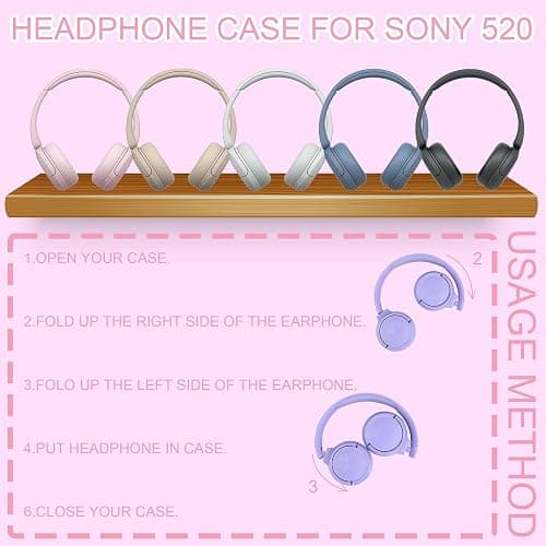 STUKCAZE Headphone Case for JBL Tune 510BT 520BT, Hard Portable Headphone Carrying Case, Over Ear Headphone Storage Protective Case(Pink) thumbnail 2