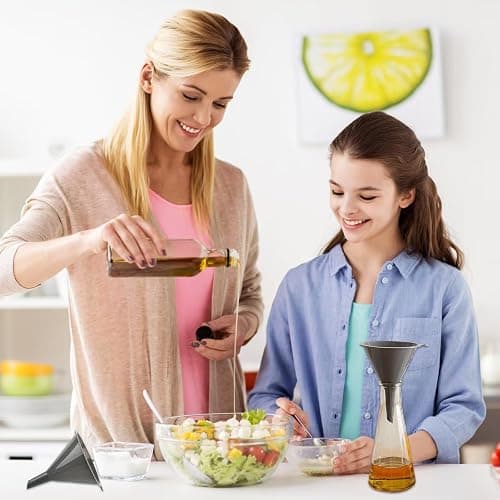 Plastic Kitchen Funnel Set of 3, Round Funnels for Filling Bottles, Gray | Durable Funnels for Kitchen Use, Multifunctional Funnels for Filling, Canning, Cooking, Lab or Car Oil thumbnail 7