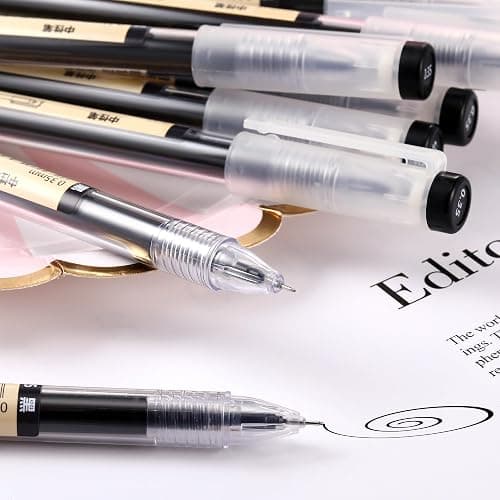 Chinco 12 Pieces 0.35 mm Black Gel Ink Pen Japanese Stationery Extra Fine Chinese Ballpoint Pen for Office School Korean Stationery Supply thumbnail 2