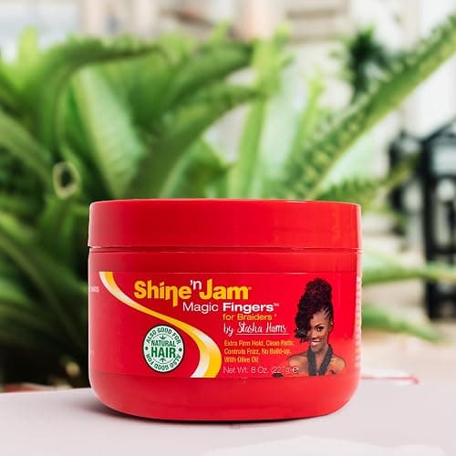 AmPro Shine-n-Jam Magic Fingers Gel for Braids - Provides Firm Hold with Non-Greasy Shine - Strengthens Hair with Silk Proteins - Works on Any Hair Texture to Create Multiple Styles - 8 oz thumbnail 3