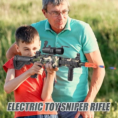Realistic Toy Foam Blaster Gun - Electric Sniper Rifle with Scope 120 Soft Bullets 3 Magazines, Automatic Dart Gun for Boy Ages 8-12 Years Old, Indoor Outdoor Gifts for Adult Kid Christmas Birthday thumbnail 6