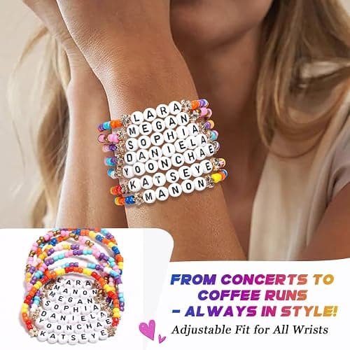 AICaes for Katseye Merch Friendship Bracelets Inspired by KATSEYE Concert Merch Stackable Stretch K-pop Beaded Bracelets Unique Merchandise Jewelry Gifts for Fans Women Men thumbnail 4