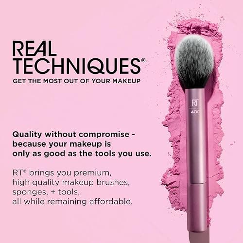 REAL TECHNIQUES Au Naturale Makeup Brush Kit, For Foundation, Powders, and Concealers, Premium Quality Face Brushes, 9 Piece Set, Gold thumbnail 9