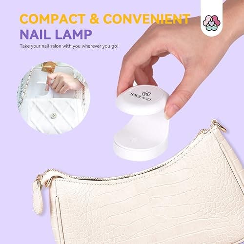 Saviland Mini UV Nail Lamp: Quick-Dry Flash Cure Lamp Gel Nail Lamp 16W Portable UV Light for Gel Nails lampara uv/led para uñas de Gel Nail Extension UV LED Lamp for Manicure Starters DIY Nail Art thumbnail 3
