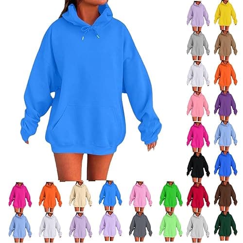 Womens Oversized Hoodies Cute Sweatshirts Fleece Hooded Pullover Tops Sweaters Casual Comfy Fall Fashion Outfits Clothes