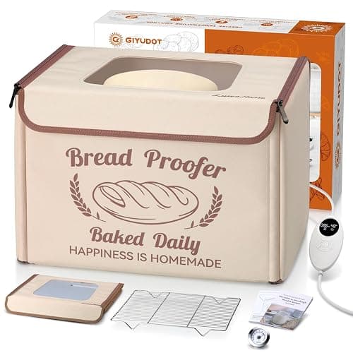 GIYUDOT Folding Bread Proofing Box with 50-113℉ Temp Control & 48H Timer, Dough Proofer with Metal Rack, Humidor, Recipes, Ideal for Sourdough, Bread Baking, Pizza, Yogurt, Kombucha, Precise Control - Image 1