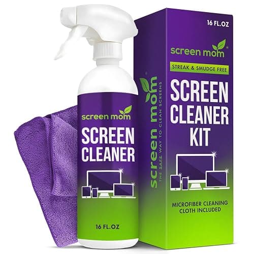 Screen Mom Screen Cleaner Spray and Microfiber Cloth 16oz Screen Cleaner Spray and Wipe for TV, Laptop, Computer, Phone, iPad, Car Screen Cleaning Kit Electronic Cleaner Spray - Image 1