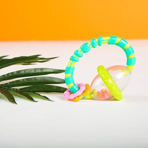 Bright Starts Grab & Spin Baby Rattle & BPA-Free Teether Toy, Ages 3 Months+ thumbnail 6