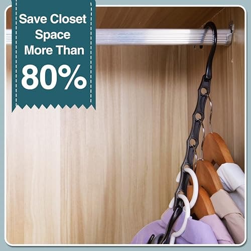 AMKUFO 6 Pack-Closet-Organizers-and-Storage, Magic-Hangers-Space-Saving-for-Clothes, Closer-Organizer-for-Closet-Organization, Space-Saver-Hanger-Organizer-for-Multipurpose, Dorm-Room-Essentials thumbnail 9