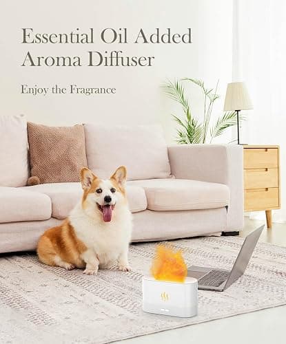 Flame Air Diffuser Humidifier,Upgraded Scent Diffuser for Essential Oils,Ultrasonic Aromatherapy,Fire Mist Humidi with 2 Brightness,Auto-Off Function for Room Home Office(Black) thumbnail 6