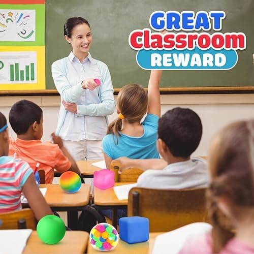 Stress Balls Fidget Sensory Toys: 12 Pack Squishy Stress Balls for Kids 3-12 - Hand Therapy Sensory Ball with Nervousness Pressure Relief - Squeeze Stress Toys Bulk - Classroom Prize Gift for Student thumbnail 2